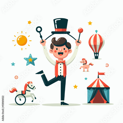 circus performer vector illustration