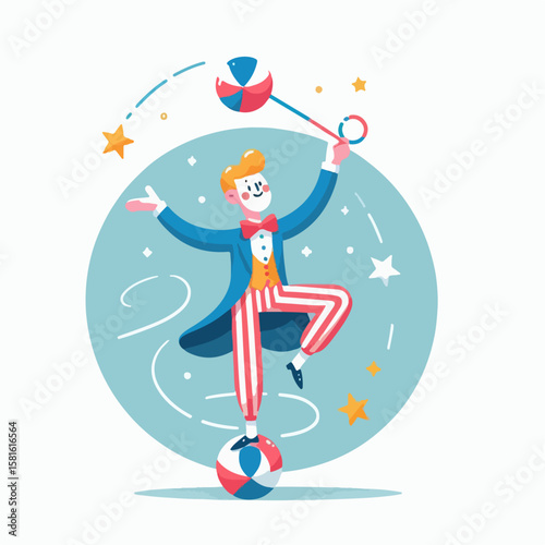 circus performer vector illustration