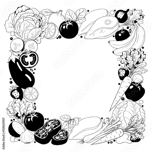 Nutritional Food Frame Vector