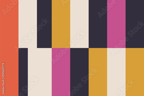 A geometric pattern featuring alternating colored rectangles in a grid-like arrangement design style