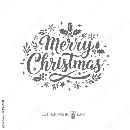 Lettering Feliz Natal para Composição EPS Vetor