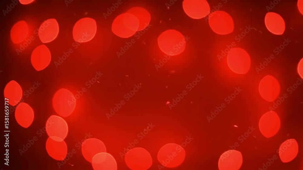 Red background with a bokeh effect featuring outoffocus red light points