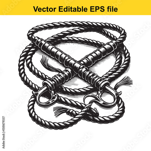 A detailed illustration of a coiled jump rope