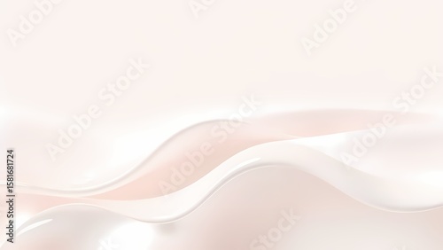 純粋な白に輝くミルクのような滑らかウェーブ4