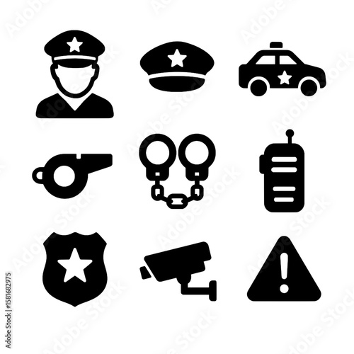 Police and Security Services Icon Set