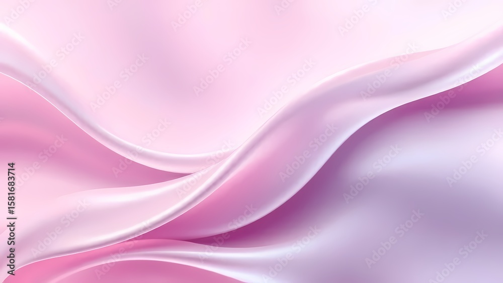 Obraz premium 幻想的な輝きを放つピンクと紫の流れる光沢生地1