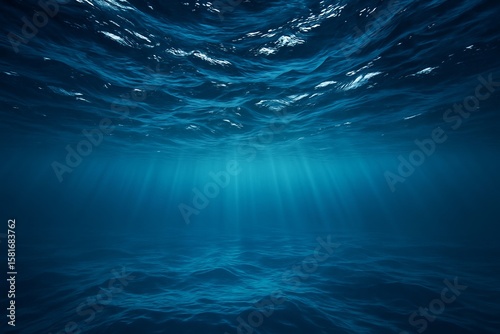 Wallpaper Mural Tranquil Underwater Scene with Gentle Blue Waves and Light Rays Torontodigital.ca