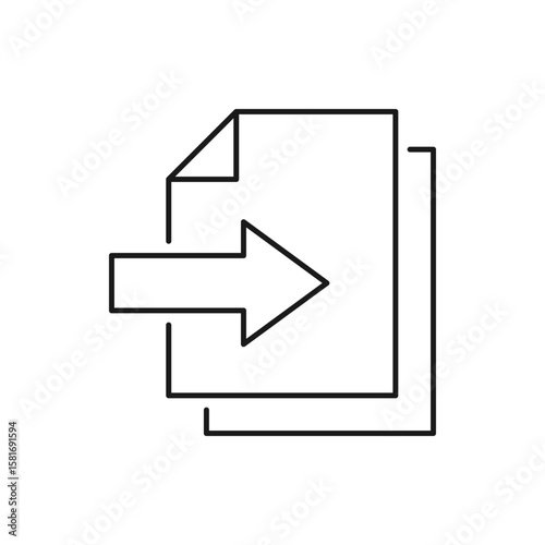 Input file, import document icon design isolated on white background. Vector illustration