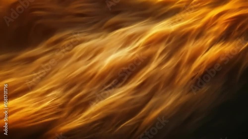 Abstract golden waves flowing in dynamic light and shadows