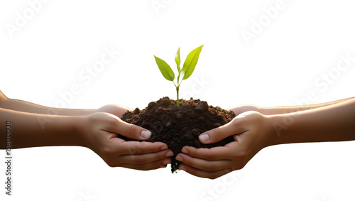 hands holding a plant