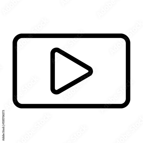Play button line icon for video, media, and streaming