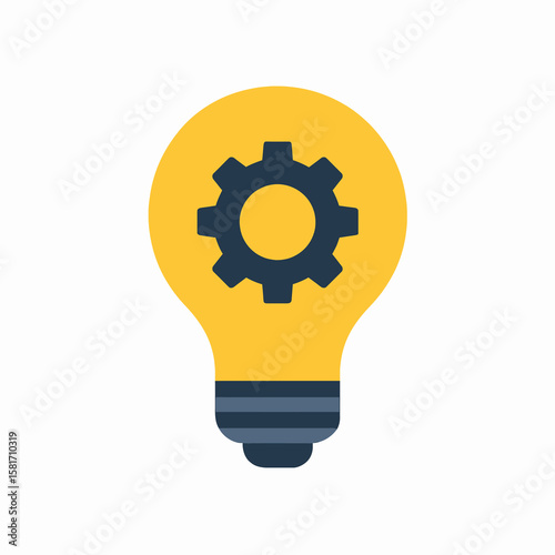 Innovation Icon – Lightbulb with Gear