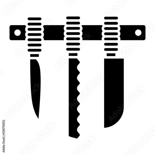 Kitchen Knife Set Wall Mount Magnetic Holder: Modern Design for Chefs and Home Cooks