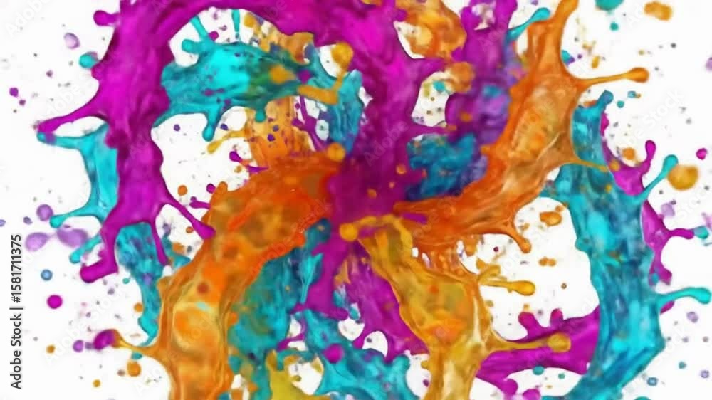 Colorful Paint Splashes Abstract Art in Motion – Perfect for vibrant backgrounds and creative projects (RB-video.mp4)