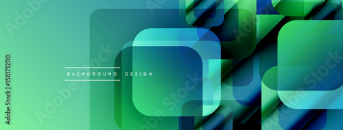 Abstract geometric pattern. Gradient shades create modern visual effect. Overlapping shapes suggest depth, dynamism. Minimalist design.