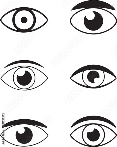 Black and white eye silhouettes vision iris