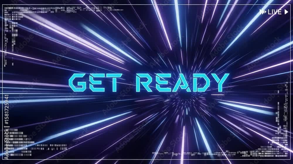 Dynamic streaming intro animation with a neon 