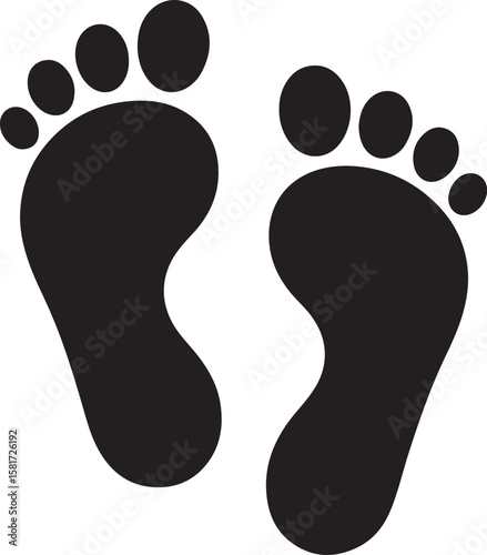 foot prints on white background