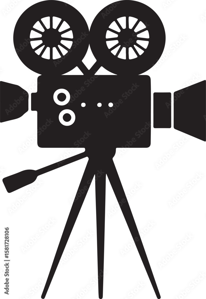 Obraz premium Vintage film camera silhouette movie