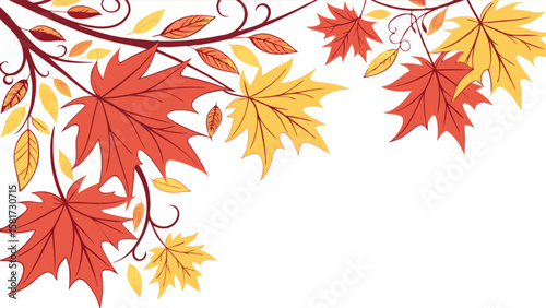 Autumn leaves vector graphic design for fall season backgrounds and thanksgiving day decorations clip art image