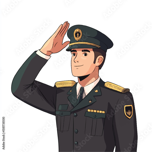a government officer in uniform saluting