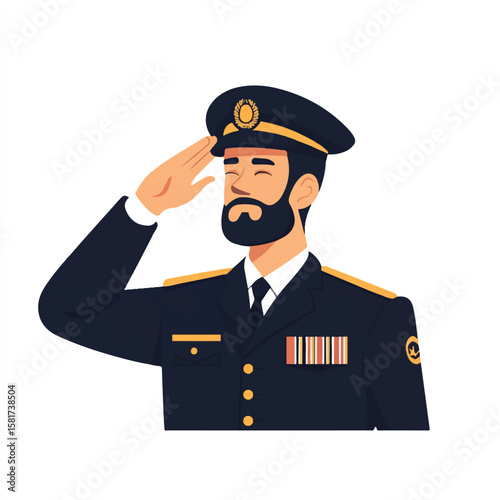 a government officer in uniform saluting