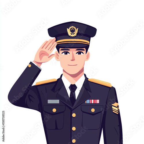 a government officer in uniform saluting