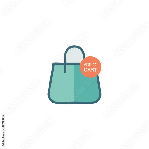 all to cart flat vector icon