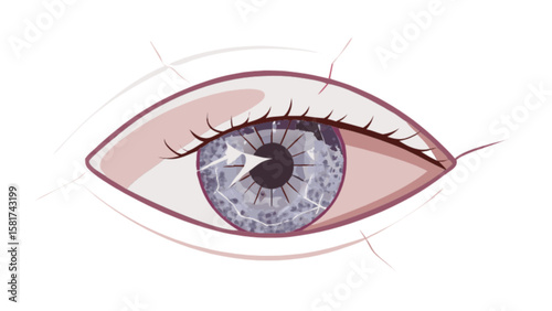 Eye illustration art drawing digital design graphic vector broken cracked iris pupil vision sight look human eye