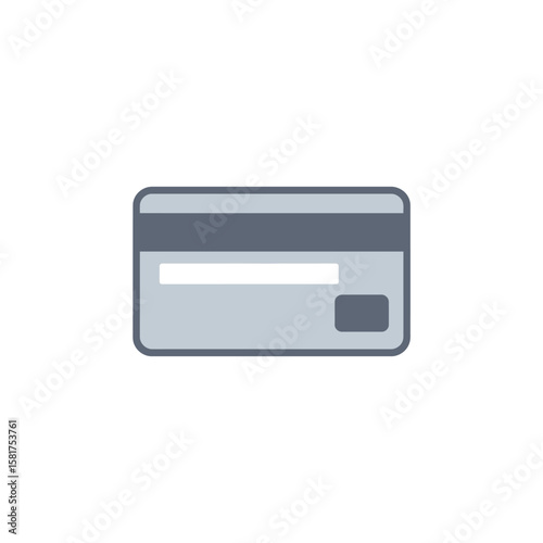 Simple grey credit card icon isolated on white background