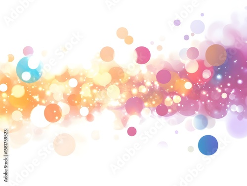 bokeh light vector effect, circular light dots in soft gradient overlaying white background
