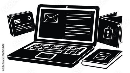 Open Laptop Displaying Online Course Dashboard E learning Education and Technology Concept