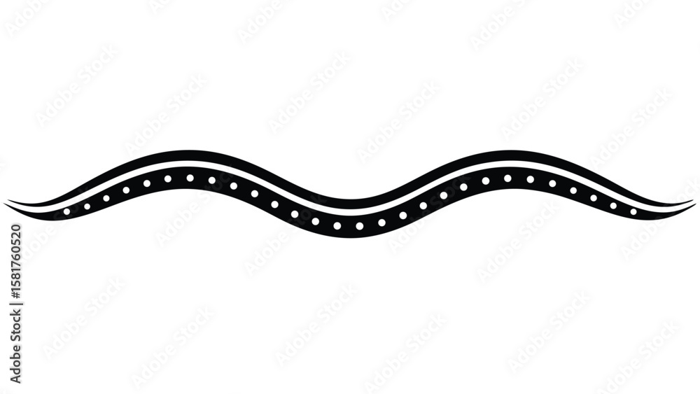 Naklejka premium Simple Wavy Decorative Divider Line with Subtle Variations Vector Graphic