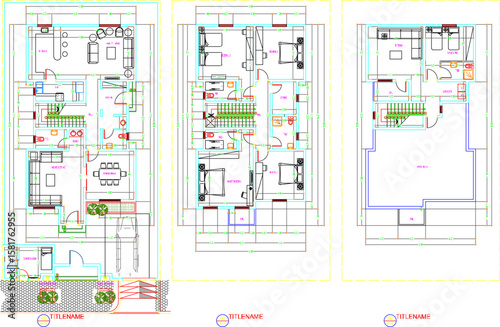 vector sketch illustration silhouette design site plan layout villa townhouse modern minimalist with interior furniture 