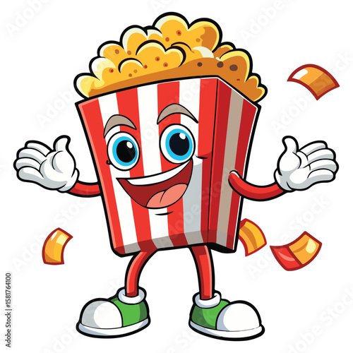 Popcorn cartoon vector illustration