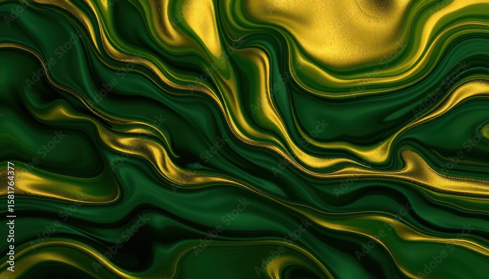 Obraz premium Abstract green and gold marble texture background art for design and creative purposes