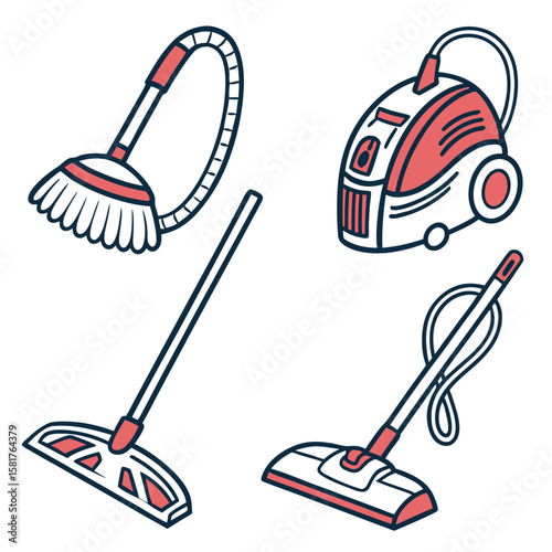 House cleaning vector icons generated by ai