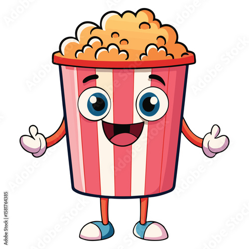 Popcorn cartoon vector illustration