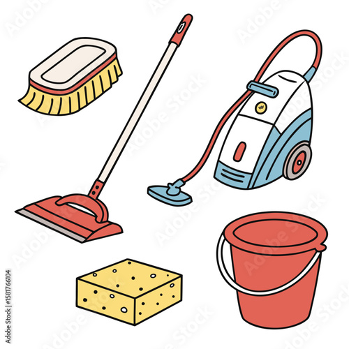 House cleaning vector icons generated by ai
