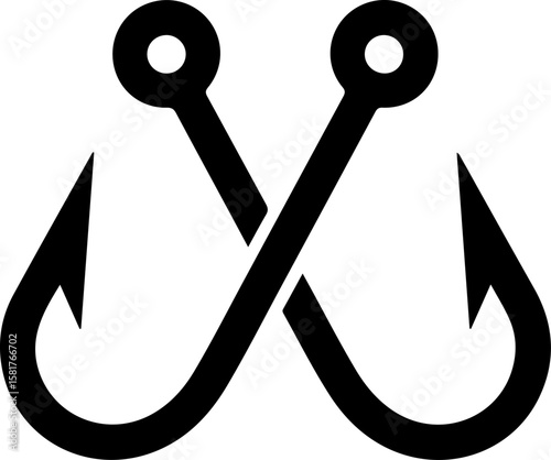 "Fishing Hook Logo – Vector Icon Illustration Design"

