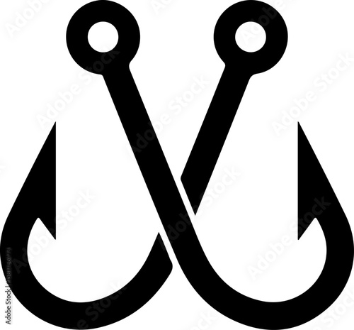 "Fishing Hook Logo – Vector Icon Illustration Design"

