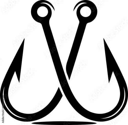 "Fishing Hook Logo – Vector Icon Illustration Design"

