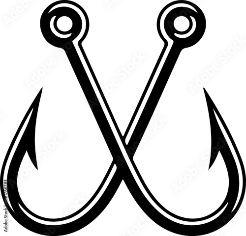 "Fishing Hook Logo – Vector Icon Illustration Design"


