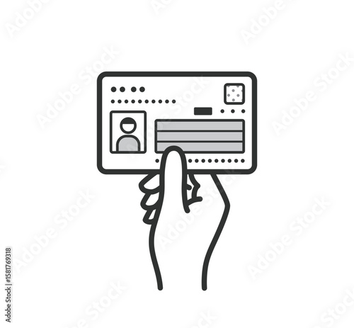 マイナンバーカード　手で持つイラスト