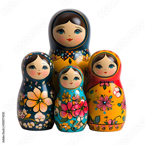 Floral Matryoshka Dolls Illustration