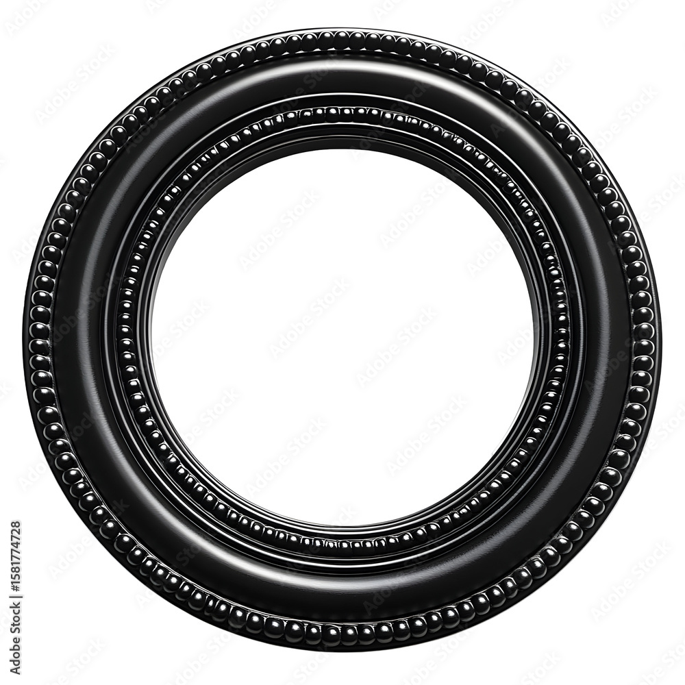 Elegant Black Round Frame 3D Illustration Elegant Black Round Frame 3D Illustration
