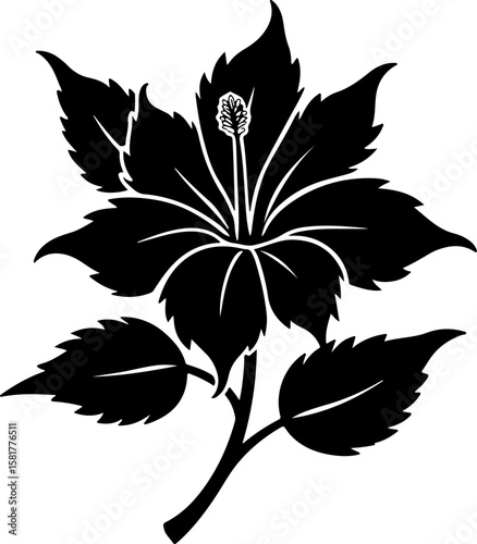 black and white silhouette of flowers jaw, flower, vector, floral, illustration, leaf, plant, design, pattern, nature, ornament, art, decoration, blossom, flora, tattoo, element, summer, silhouette, p