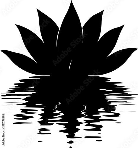 black and white lotus, flower, vector, illustration, nature, floral, design, plant, leaf, art, spring, decoration, lotus, pattern, blossom, petal, beauty, icon, element, summer, bloom, flora, tattoo, 