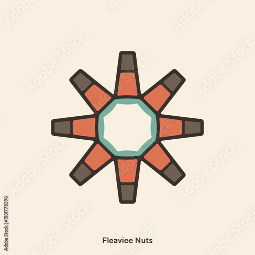 Graphic illustration of Fleaviee nuts in circular arrangement  