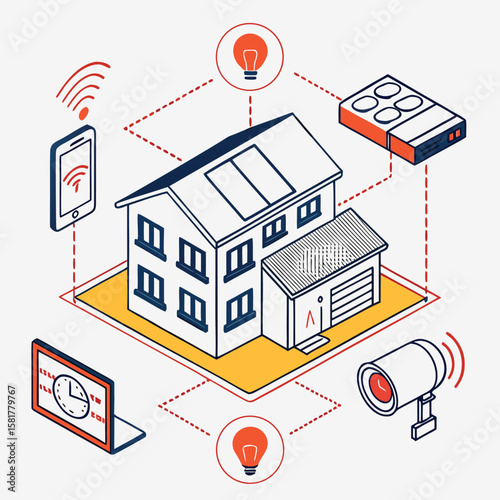 Smart home automation vector generated by ai